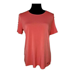 Michael Kors Women's Orange Cold Shoulder Short Sleeve Top Size M Casual 012